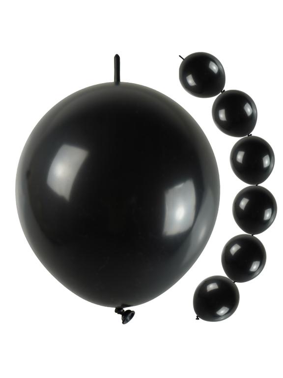 Balony czarne z łącznikiem duże (10 szt.)