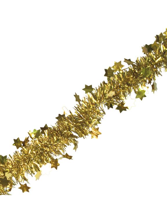 Łańcuch z gwiazdkami/ śnieżynkami złoty