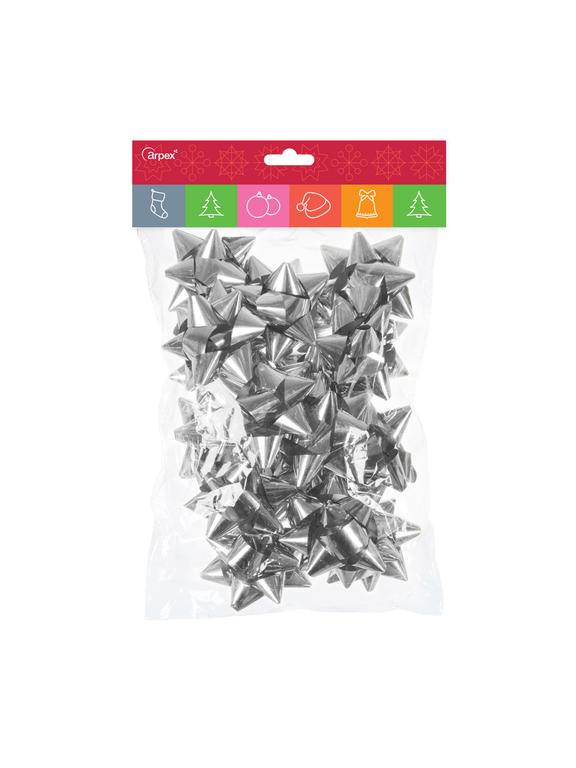 Kokardki samoprzylepne (16 szt.) srebrne