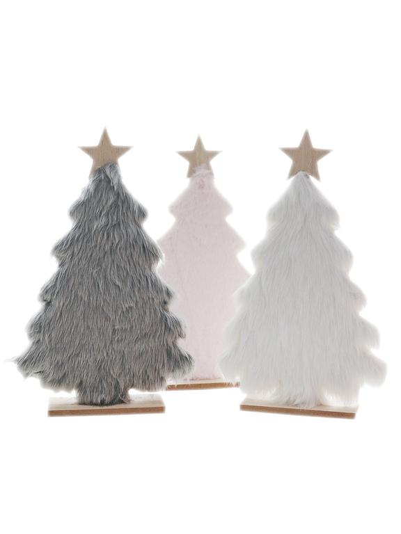 Drewniana choinka z futerkiem