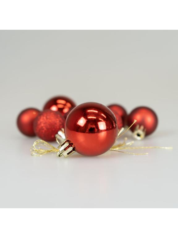 Zestaw dekoracji w bombce (9 szt.) - czerwone
