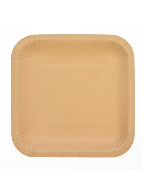 Talerze papierowe kraftowe 23x23 cm (6 szt.) - FSC Mix