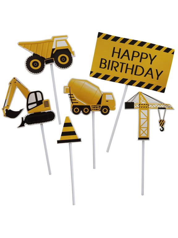 Dekoracja tortu - mały budowniczy (6 szt.)