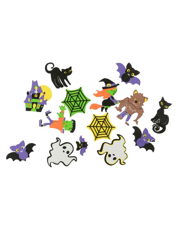 Naklejki piankowe z halloweenowym nadrukiem (45 szt.)