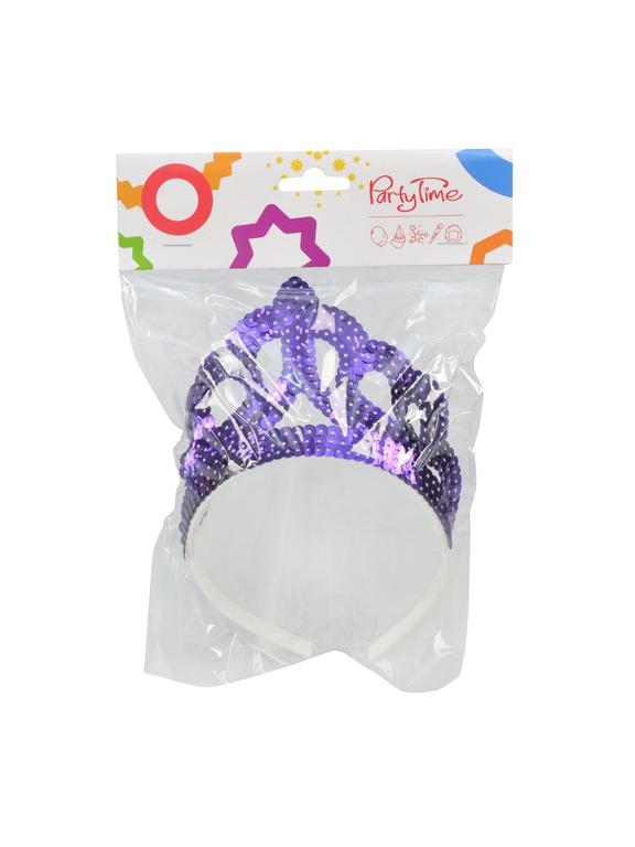 Tiara cekiny fioletowa