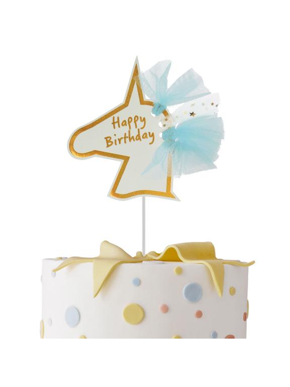 Dekoracja tortu - Jednorożec z grzywą (5 szt.)