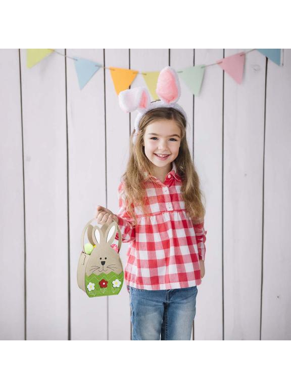 Koszyczek filcowy duży - wesoły zajączek