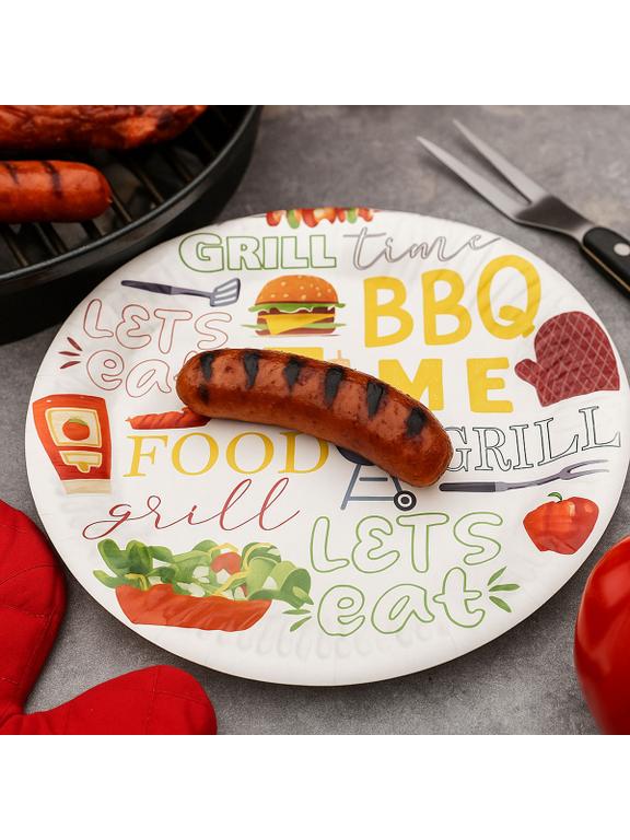 Talerze papierowe - Grill Time (8 szt.) - FSC Mix Credit