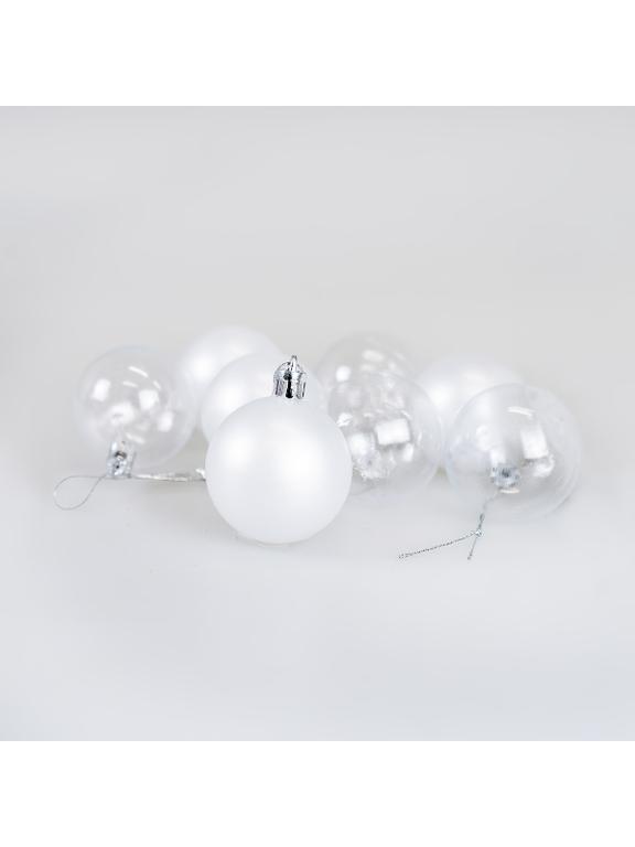 Zestaw bombek transparentnych (8 szt.) - perłowe