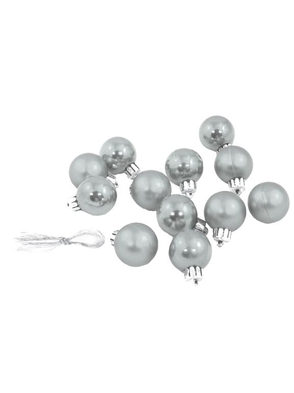 Bombki nietłukące w tubie 3 cm (12 szt.) srebrne