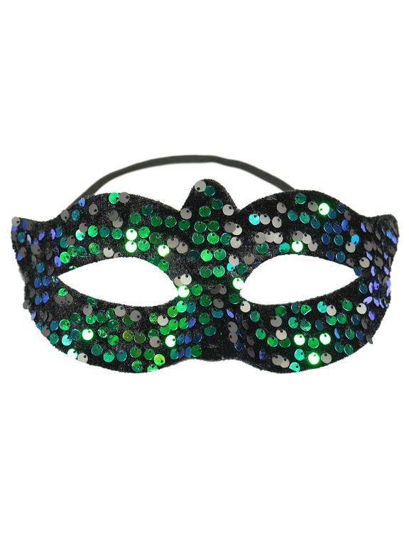 Maska wenecka z cekinami - ciemna