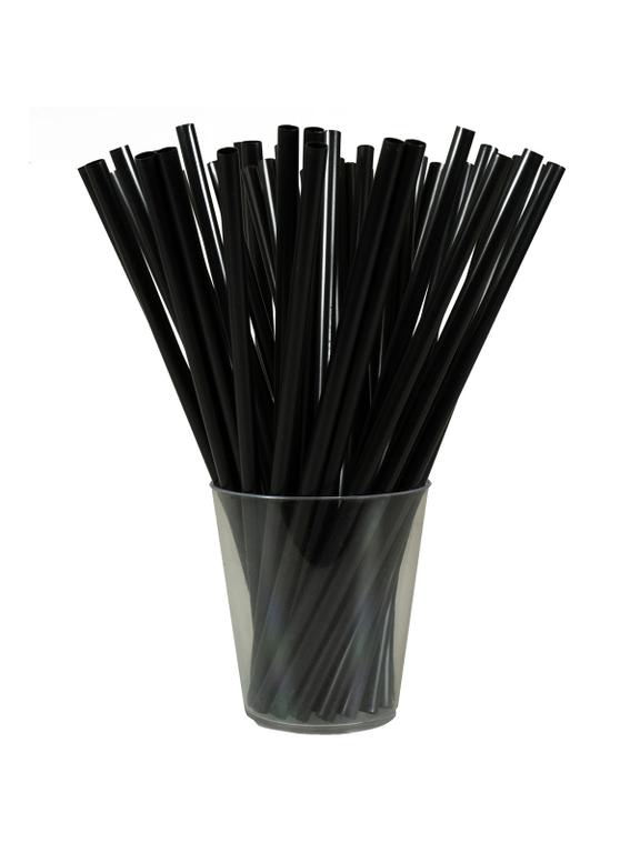 Słomki wielorazowe - proste czarne (500 szt.)