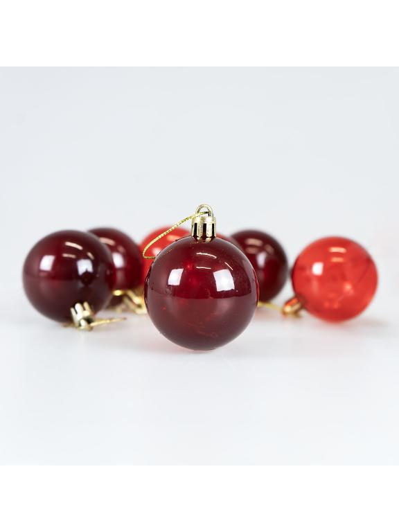 Zestaw bombek transparentnych (8 szt.) - czerwone