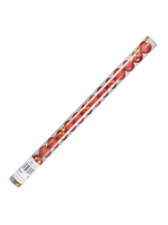 Bombki w tubie (16 szt.) czerwone