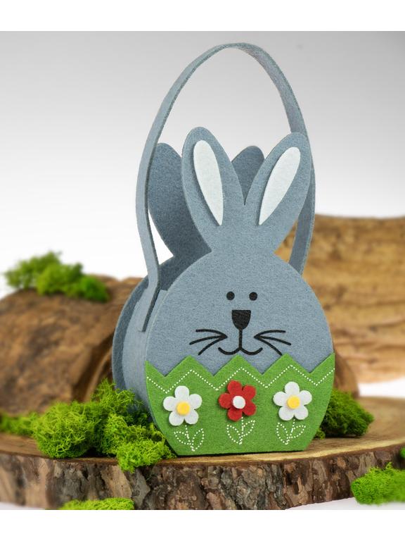 Koszyczek filcowy - wesoły zajączek.