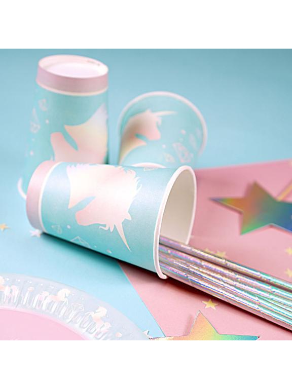 Kubki papierowe - Jednorożec (8 szt.)