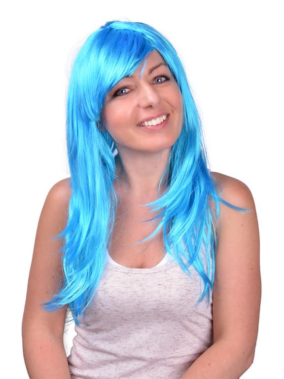 Peruka długowłosa niebieska