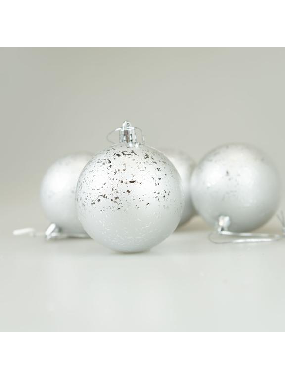 Zestaw bombek z efektem rosy (4 szt.) - srebrny