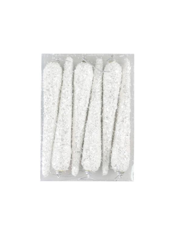 Zestaw sopli posrebrzanych (6 szt.)